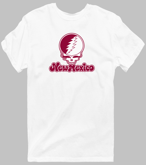 New Mexico Stealie Premium Unisex T-Shirt — Design: New Mexico State University — White