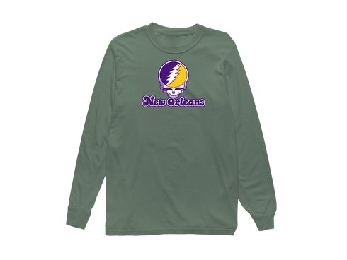 New Orleans Stealie Premium Unisex Long-Sleeve — Design: New Orleans The University of — Light Green
