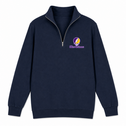 New Orleans Stealie Premium Unisex Quarter-Zip — Design: New Orleans The University of — Navy