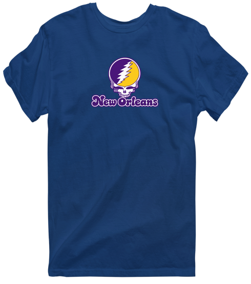 New Orleans Stealie Premium Unisex T-Shirt — Design: New Orleans The University of — Navy