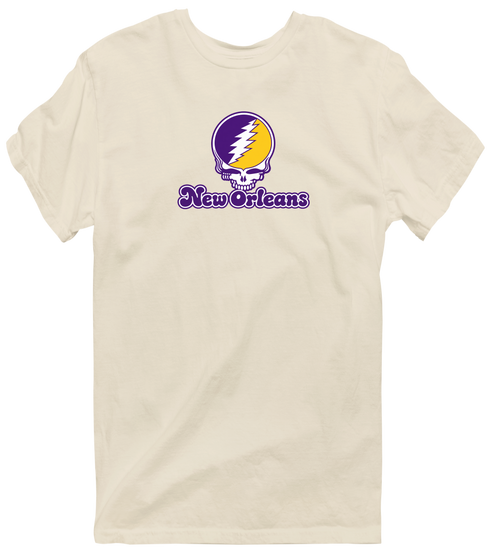 New Orleans Stealie Premium Unisex T-Shirt — Design: New Orleans The University of — Sand