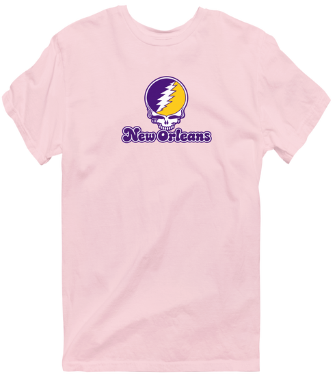 New Orleans Stealie Premium Unisex T-Shirt — Design: New Orleans The University of — Light Pink