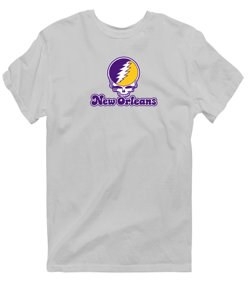New Orleans Stealie Premium Unisex T-Shirt — Design: New Orleans The University of — Sport Grey