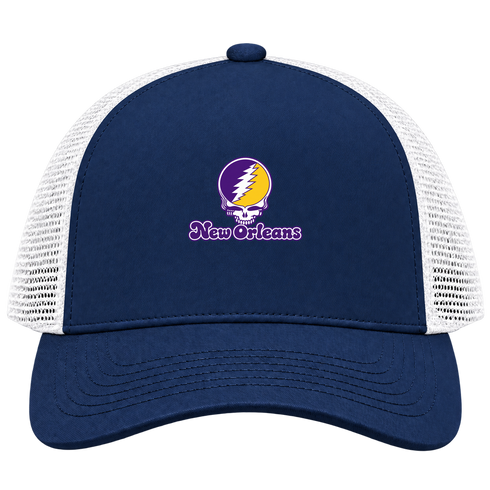 New Orleans Stealie Premium Unisex Trucker Cap — Design: New Orleans The University of — Navy/White