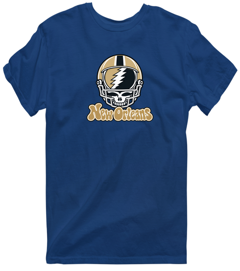 New Orleans Helmet Stealie Premium Unisex T-Shirt — New Orleans Saints — Navy