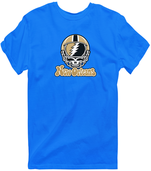 New Orleans Helmet Stealie Premium Unisex T-Shirt — New Orleans Saints — Royal