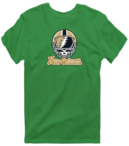 New Orleans Helmet Stealie Premium Unisex T-Shirt — New Orleans Saints — Irish Green