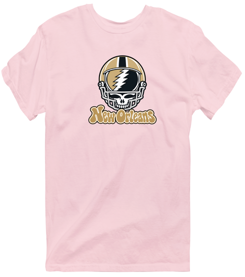 New Orleans Helmet Stealie Premium Unisex T-Shirt — New Orleans Saints — Light Pink