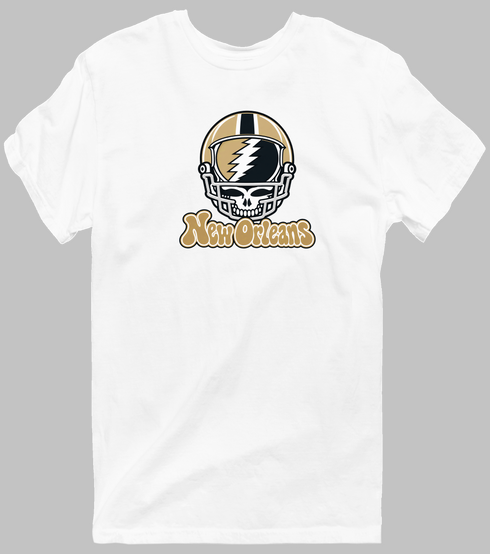 New Orleans Helmet Stealie Premium Unisex T-Shirt — New Orleans Saints — White