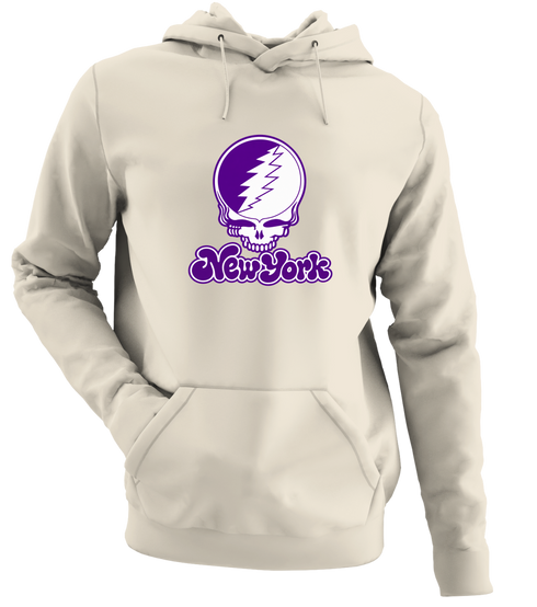 New York Stealie Premium Unisex Hoodie — Design: New York University — Sand