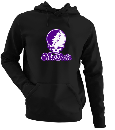 New York Stealie Premium Unisex Hoodie — Design: New York University — Black