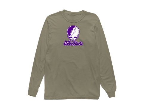 New York Stealie Premium Unisex Long-Sleeve — Design: New York University — Sandstone