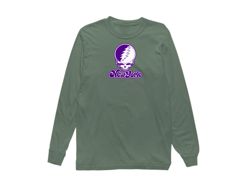 New York Stealie Premium Unisex Long-Sleeve — Design: New York University — Light Green