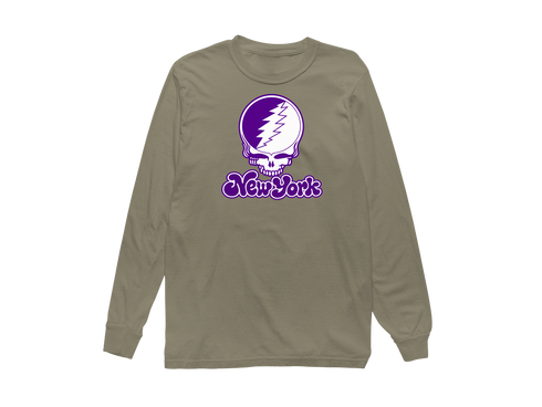 New York Stealie Premium Unisex Long-Sleeve — Design: New York University — Sandstone