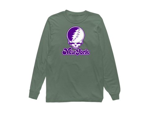 New York Stealie Premium Unisex Long-Sleeve — Design: New York University — Light Green
