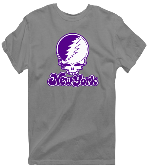 New York Stealie Premium Unisex T-Shirt — Design: New York University — Dark Heather