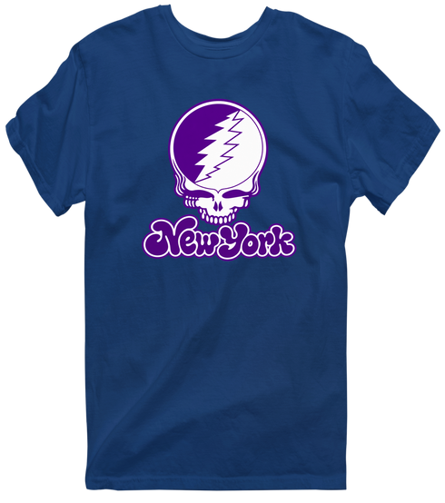 New York Stealie Premium Unisex T-Shirt — Design: New York University — Navy