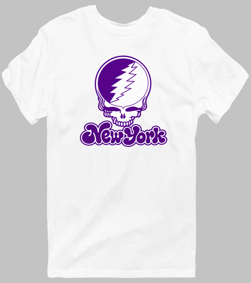 New York Stealie Premium Unisex T-Shirt — Design: New York University — White