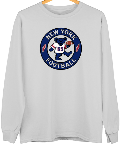 New York Football Dancing Bear Premium Crewneck — New York Giants — Sport Grey