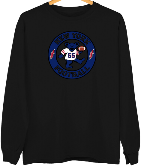 New York Football Dancing Bear Premium Crewneck — New York Giants — Black