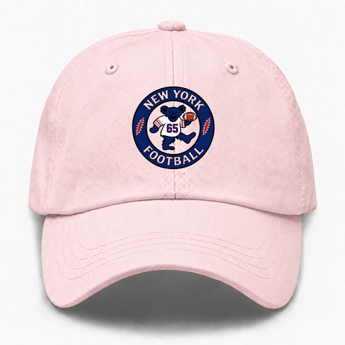 New York Football Dancing Bear Premium Dad Hat — New York Giants — Pink