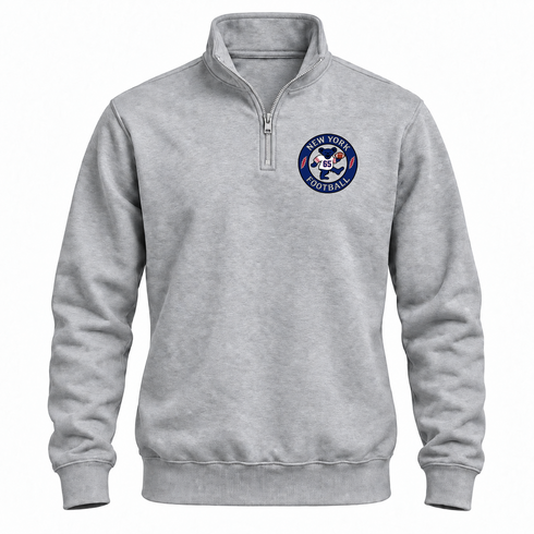 New York Football Dancing Bear Premium Quarter-Zip — New York Giants — Sport Grey