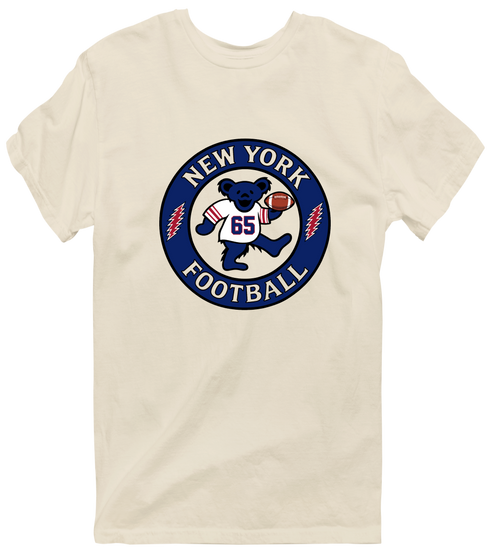 New York Football Dancing Bear Premium T-Shirt — New York Giants — Sand