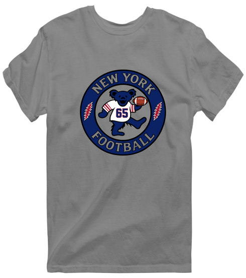 New York Football Dancing Bear Premium T-Shirt — New York Giants — Dark Heather