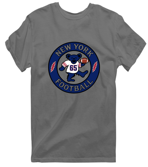 New York Football Dancing Bear Premium T-Shirt — New York Giants — Charcoal