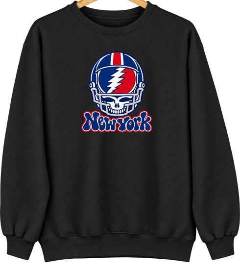 New York Helmet Stealie Premium Unisex Crewneck — New York Giants — Black