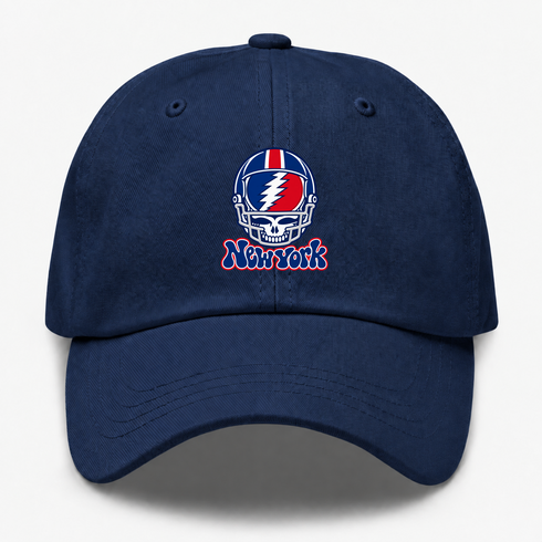 New York Helmet Stealie Premium Unisex Dad Hat — New York Giants — Navy