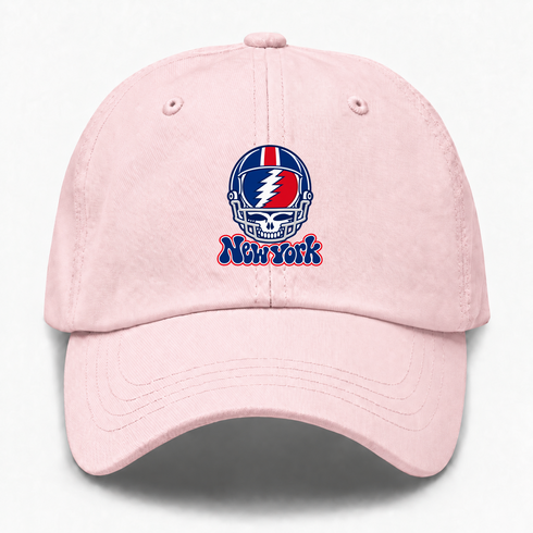 New York Helmet Stealie Premium Unisex Dad Hat — New York Giants — Pink