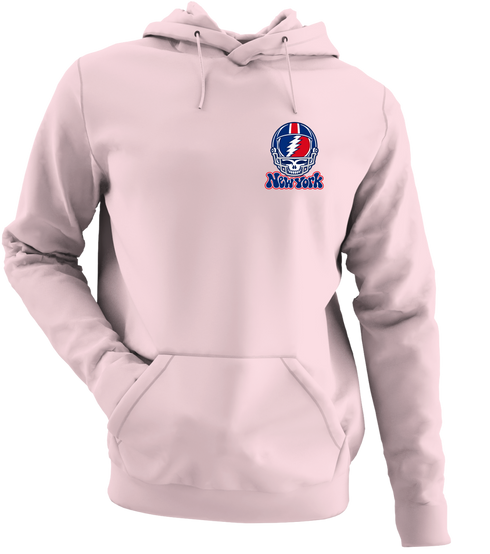 New York Helmet Stealie Premium Unisex Hoodie — New York Giants — Light Pink