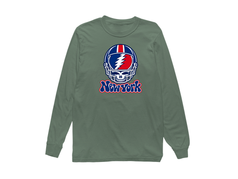 New York Helmet Stealie Premium Unisex Long-Sleeve — New York Giants — Light Green