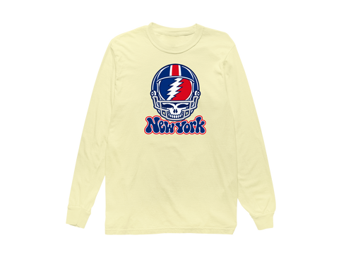 New York Helmet Stealie Premium Unisex Long-Sleeve — New York Giants — Butter