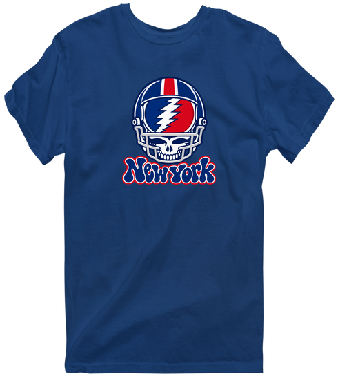 New York Helmet Stealie Premium Unisex T-Shirt — New York Giants — Navy