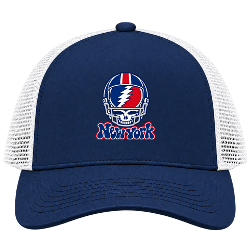 New York Helmet Stealie Premium Unisex Trucker Cap — New York Giants — Navy/White