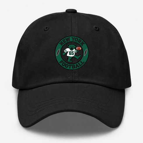 New York Football Dancing Bear Premium Dad Hat — New York Jets — Black
