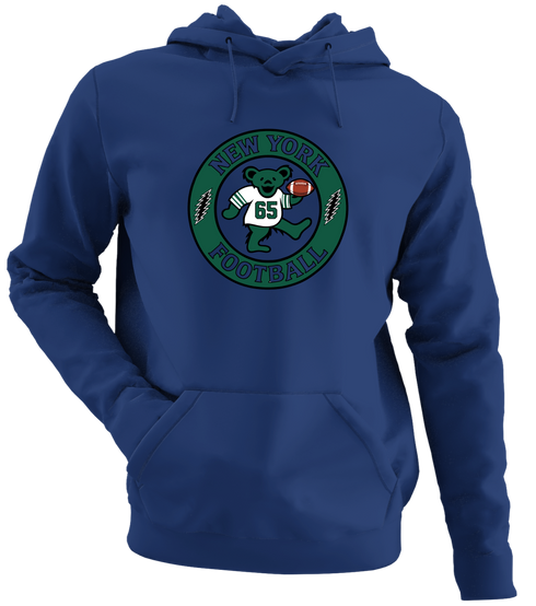 New York Football Dancing Bear Premium Hoodie — New York Jets — Navy