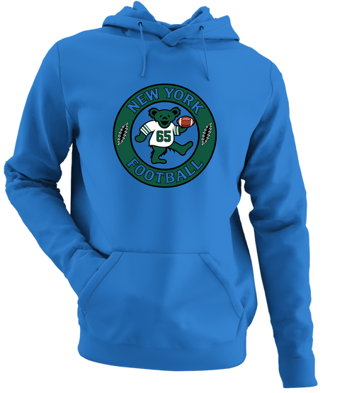 New York Football Dancing Bear Premium Hoodie — New York Jets — Royal