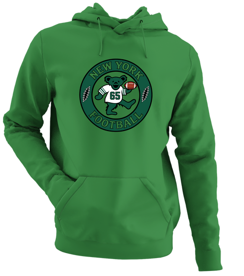 New York Football Dancing Bear Premium Hoodie — New York Jets — Irish Green