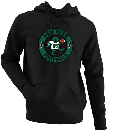 New York Football Dancing Bear Premium Hoodie — New York Jets — Black