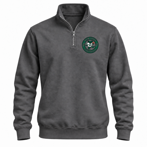 New York Football Dancing Bear Premium Quarter-Zip — New York Jets — Charcoal