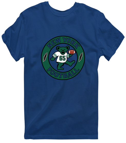 New York Football Dancing Bear Premium T-Shirt — New York Jets — Navy