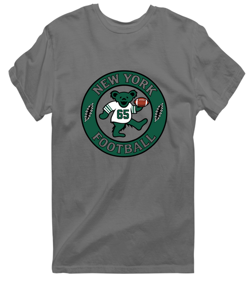New York Football Dancing Bear Premium T-Shirt — New York Jets — Charcoal