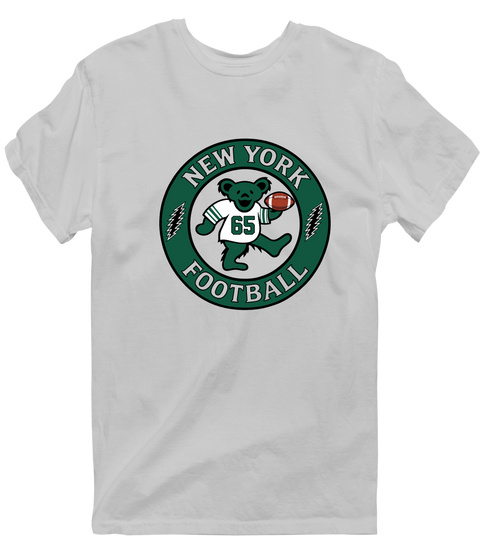 New York Football Dancing Bear Premium T-Shirt — New York Jets — Sport Grey