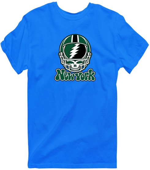 New York Helmet Stealie Premium Unisex T-Shirt — New York Jets — Royal