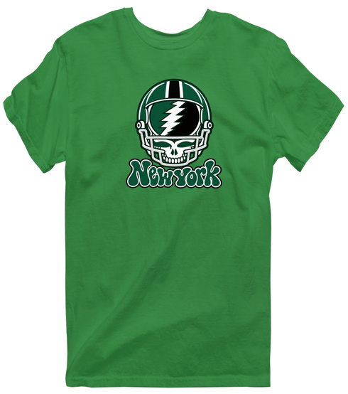 New York Helmet Stealie Premium Unisex T-Shirt — New York Jets — Irish Green