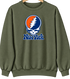New York Baseball Stealie Grateful Dead Crewneck — New York Mets — Military Green
