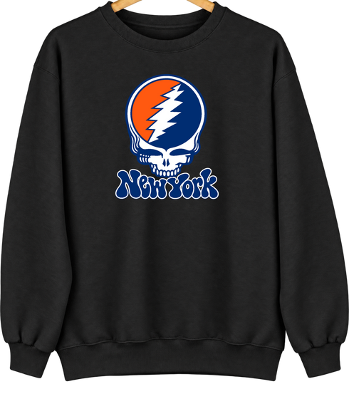New York Baseball Stealie Grateful Dead Crewneck — New York Mets — Black
